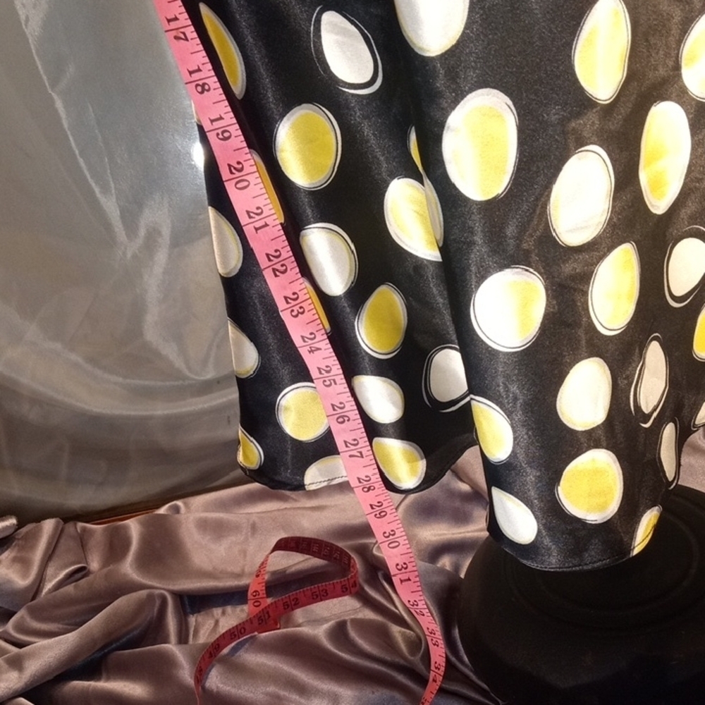 Wrapper Black and Yellow Polka Dot Midi Dress - Picture 5 of 11